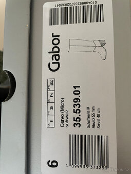 Černé luxusní elegantní kožené kozačky Gabor vel. 39 - 12