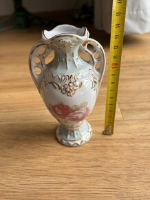 Vázička, porcelán, Royal Dux Bohemia, zdobená - 12