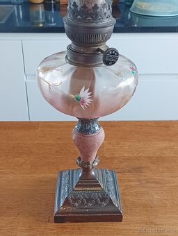 ART DECO STAROŽITNÁ MALOVANÁ PETROLEJKA ERICH & GRAETZ - 12