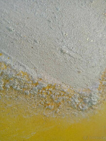 Ručně malovaný obraz Srdce, akrylové barvy, zlatá - 12