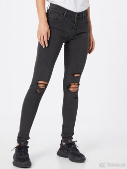Šedé dámské rifle džíny Levis 710 s trháním 27/32 - 12