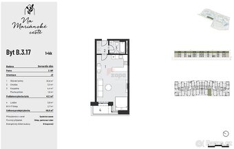 Pronájem byt 1+kk 49,9m2/B  + gar. stání nezař. novostavba 2 - 12