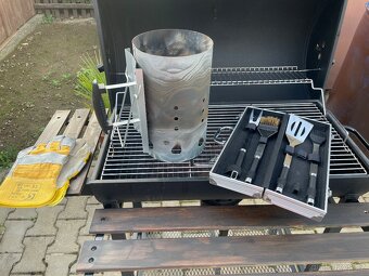 Velký grill/udírna Heckermann včetně příslušenství - 12