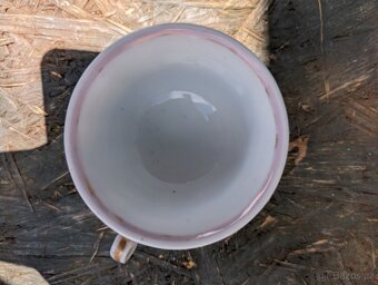 Starožitný porcelánový hrnek, luční květy, hrozno. - 12