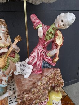 Starožitná porcelánová lampa Capodimonte - 12