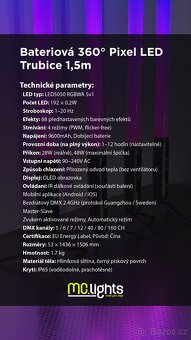 4ks Bateriová 360° Pixel LED Trubice 1,5m bag - 12