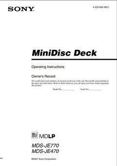 Minidisc deck SONY MDS-JE470, manuál,10x MD, přip.PC kláves - 12