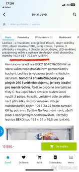 Prodám chladničku Beko Beyond NoFrost - 12