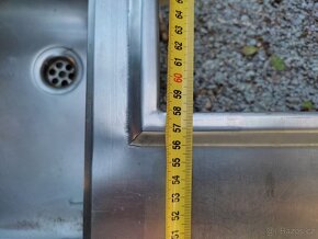 nerezový trojdřez, police na gastro nádoby, dvojdřez - 12