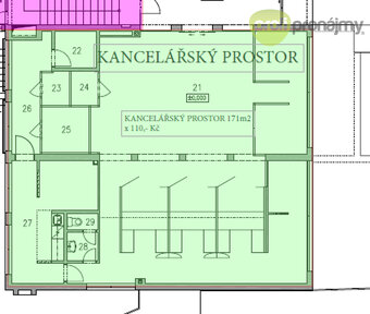 Pronájem kanceláře 171 m² - 12