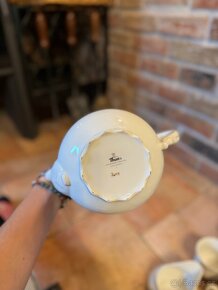 Porcelánový čajový/ kávový set bílý se zlatým zdobením Thun - 12