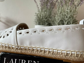 Nové bílé kožené nazouvací polobotky loafers Ralph Lauren 40 - 12