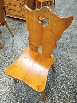 Selský jídelní set, stůl, lavice, židle, nábytek z masívu - 12