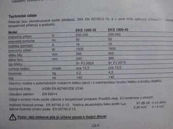 Elektrická řetězová pila EKS 1500-35 - 12