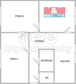 Pronájem bytu 3+1, 68 m², Příbram, ul. Milínská - 12