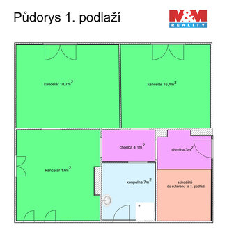 Pronájem kancelářských prostor, 130 m2, Ostrava, Bohumínská - 12