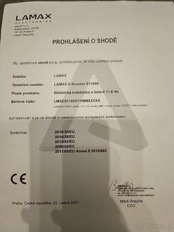 Elektro koloběžka LAMAX S11600 - 12
