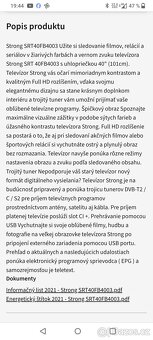 Televízor Strong SRT-40FB4003, v peknom stave. - 12