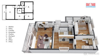Prodej bytu 3+1, 60 m², Vimperk, ul. Špidrova - 12