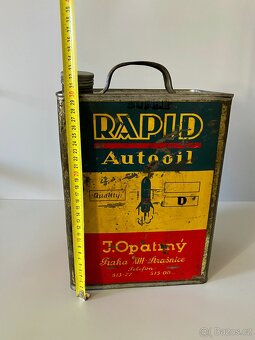 plechovka od oleje stará plechovka olej mazivo - 12