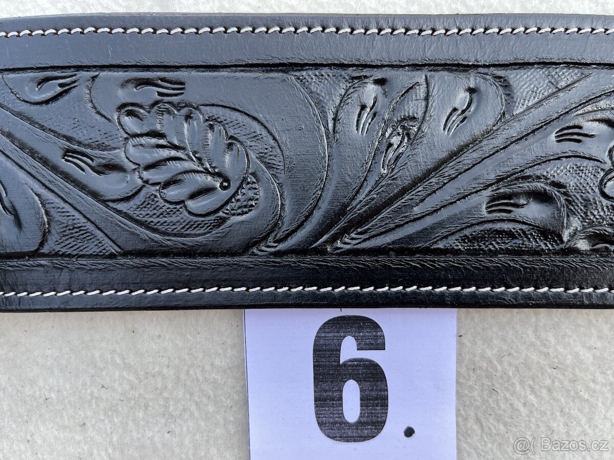 Westernový podbřišník kožený s propojovacím řemínkem MIX - 13