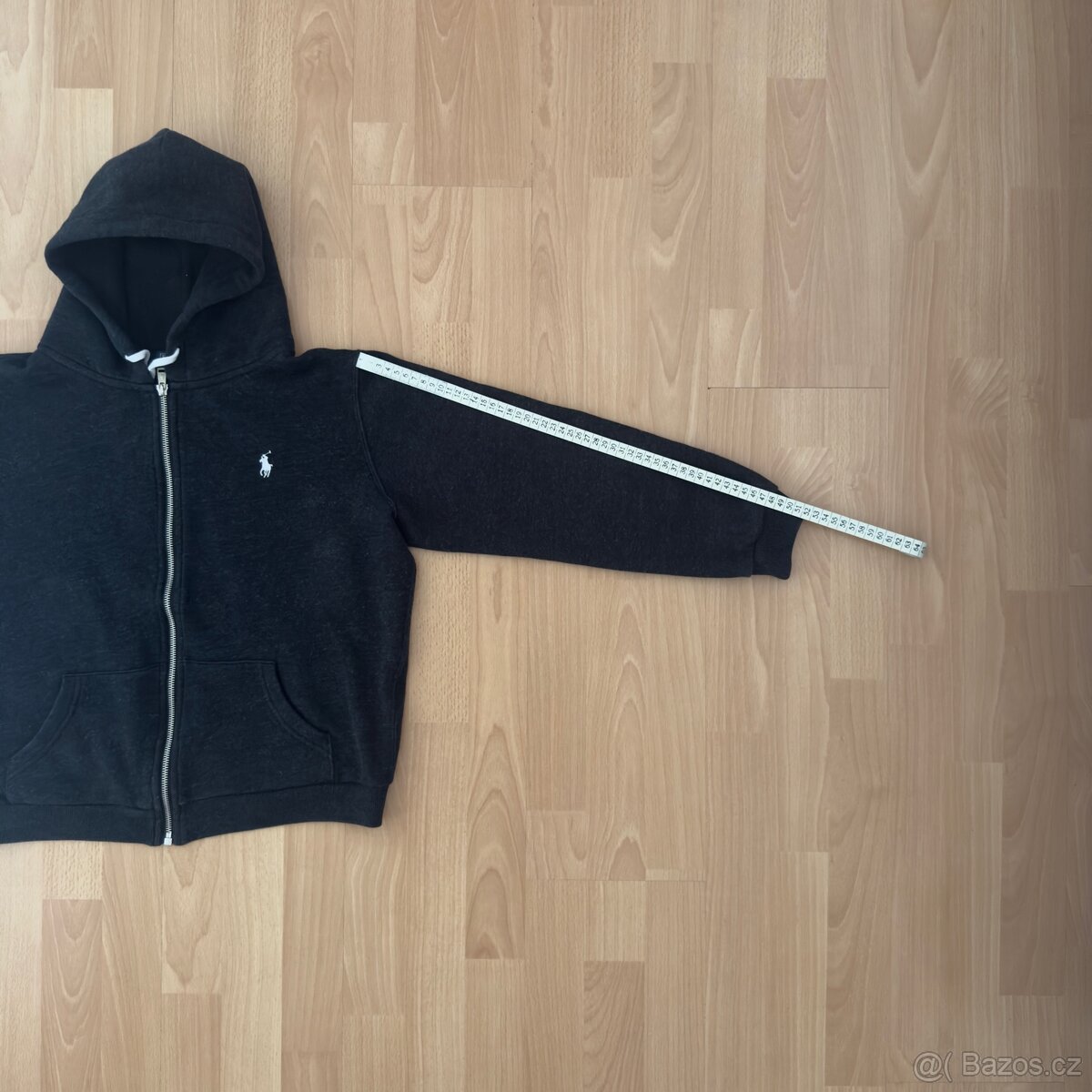 Ralph Lauren Polo černošedá mikina s kapucí | vel. M - 13