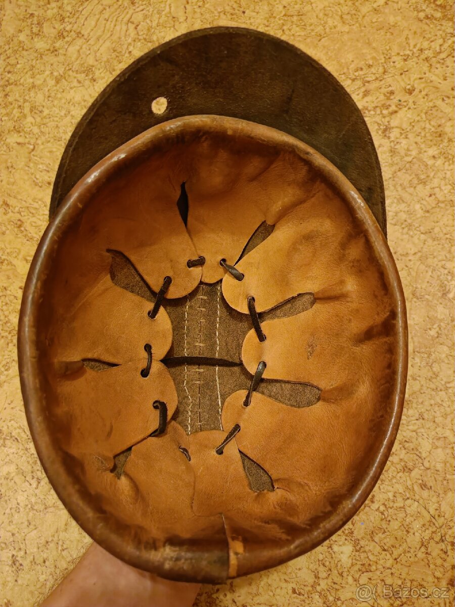 stara kozena hornicka prilba - v super stavu - 13