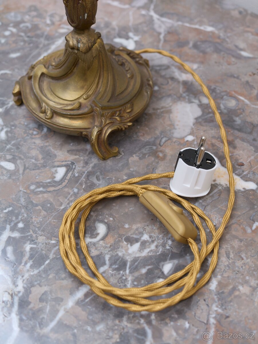 Párové bronzové svícny z 19. století – elektrifikované - 13