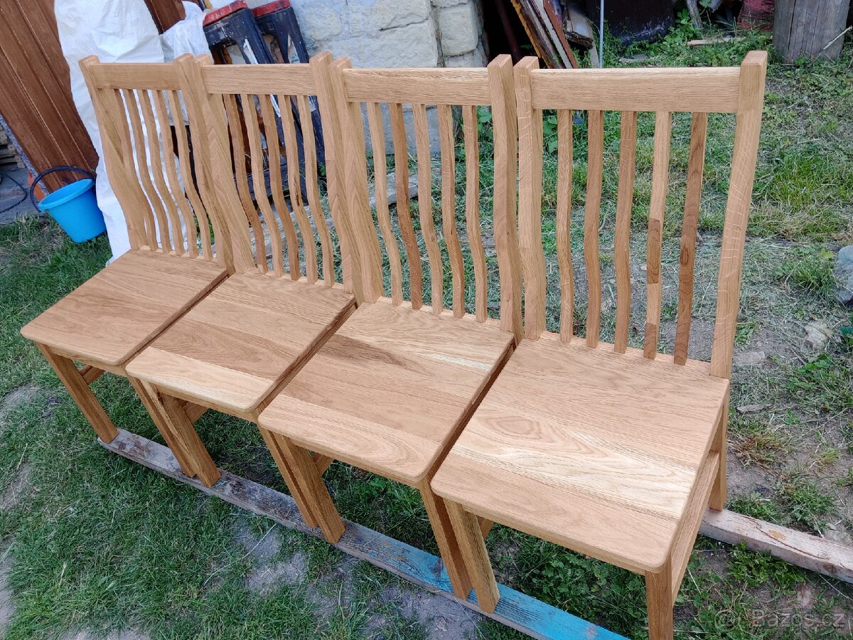 Jídelní židle masiv dub tvarovaná - 13