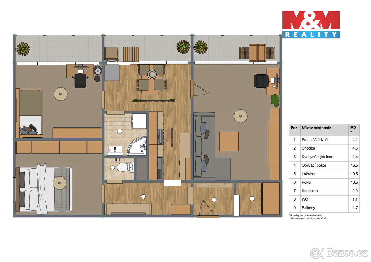 Prodej bytu 3+1, 62 m², OV, Chomutov, ul. Havlíčkova - 13