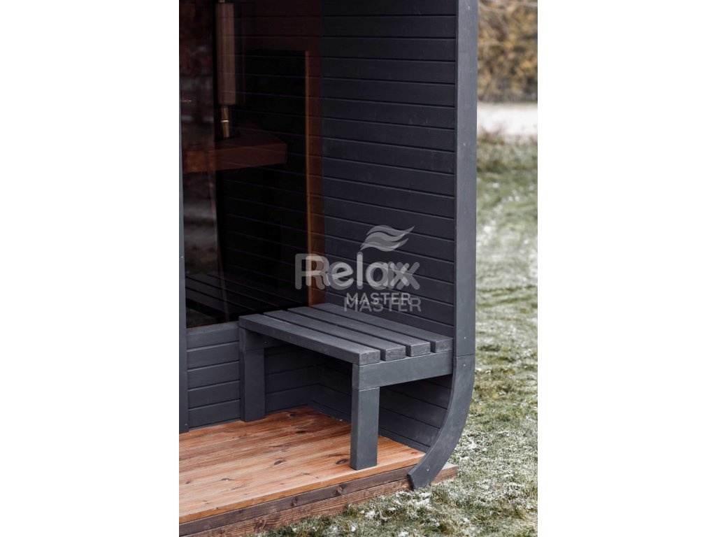 Zahradní finská sauna CUBE sauna 3M s terasou - 13