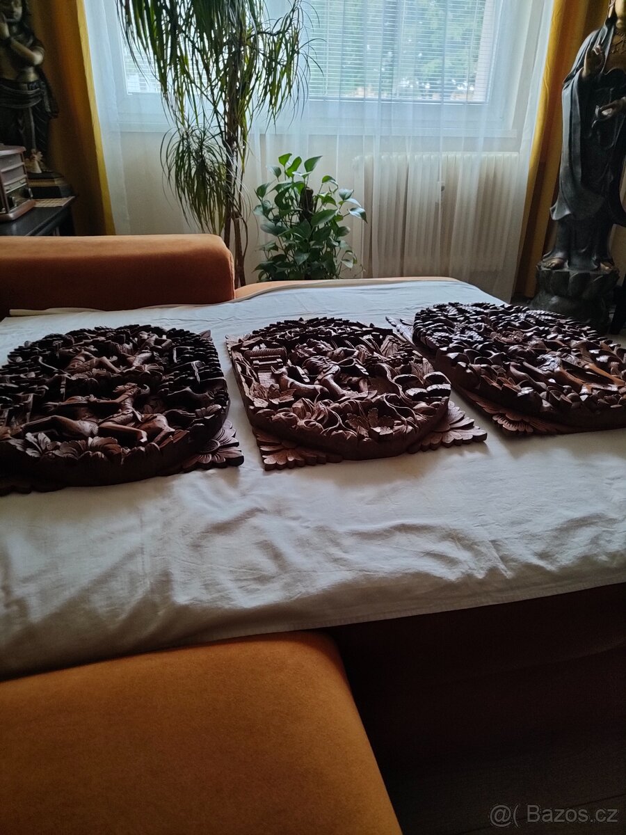 3 Balijské 3D obrazy dedina Mas - 13