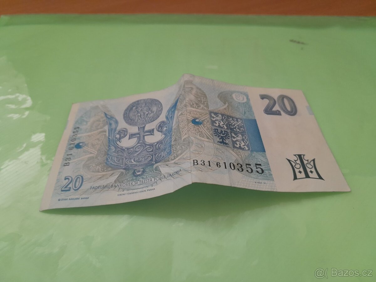PAPÍROVÁ DVACETIKORUNA PAPÍROVÁ 20 VIZ FOTO IHNED K PRODEJI - 13