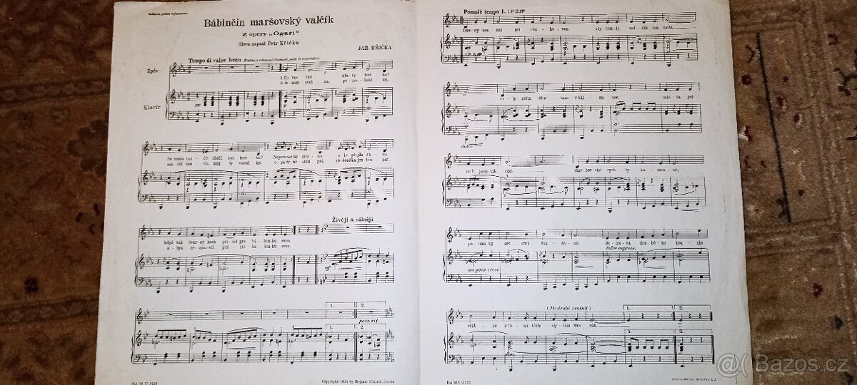 Staré noty pro klavír - Národní písně - 13