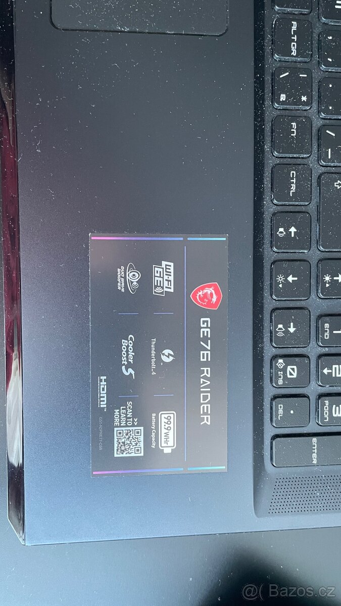 Herní notebook Rtx 3080, 64Gb RAM - 13