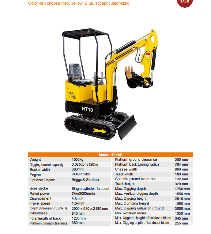 Minibagr HT10 - 1000kg - 13