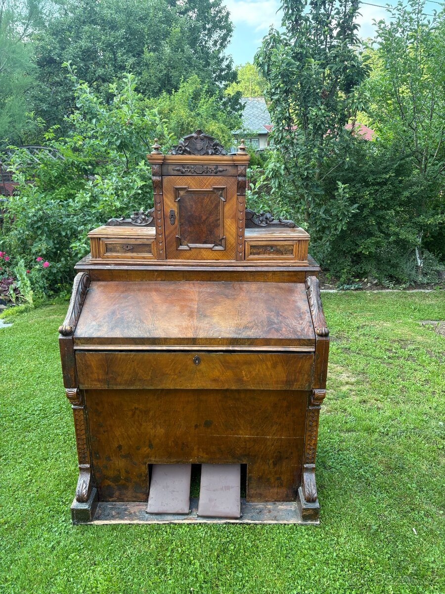 Krásné staré harmonium - sekretář - 13