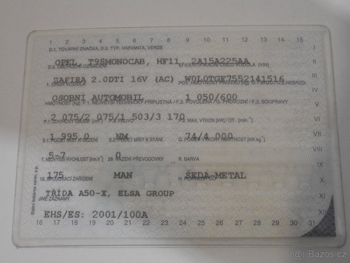 Přední kapota Opel Zafira A - 13