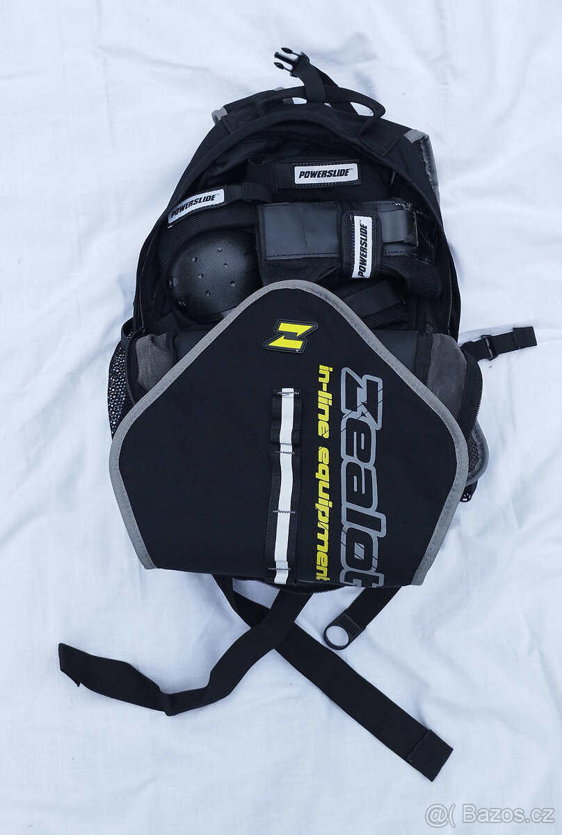 Sada na inline - brusle,chrániče,batoh - výborný stav - 13