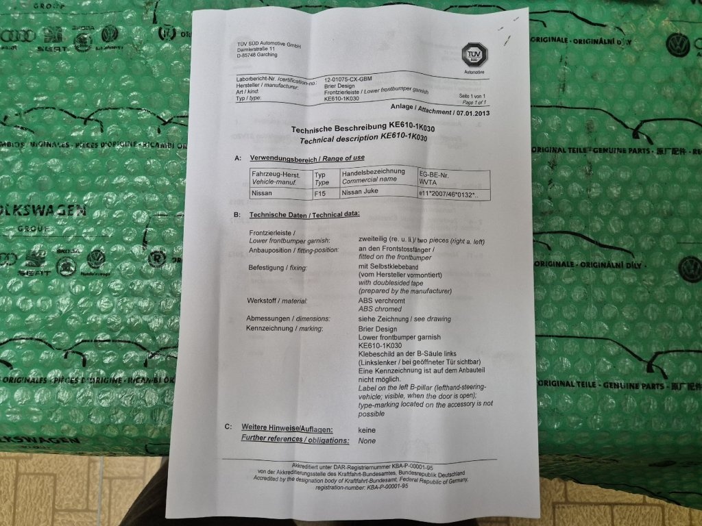 exteriérový styling kit (dekorační kit) chrom Nissan Juke (F - 13