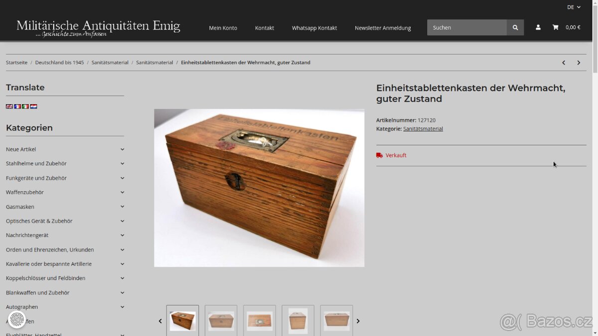 dřevěná krabička na léky - Einheitstablettenkasten WEHRMACHT - 13