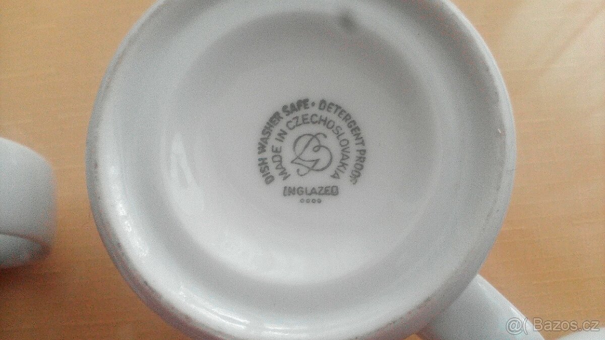 Vintage: keramické misky, hrnky, láz. pohárek, čaj. konvice - 13