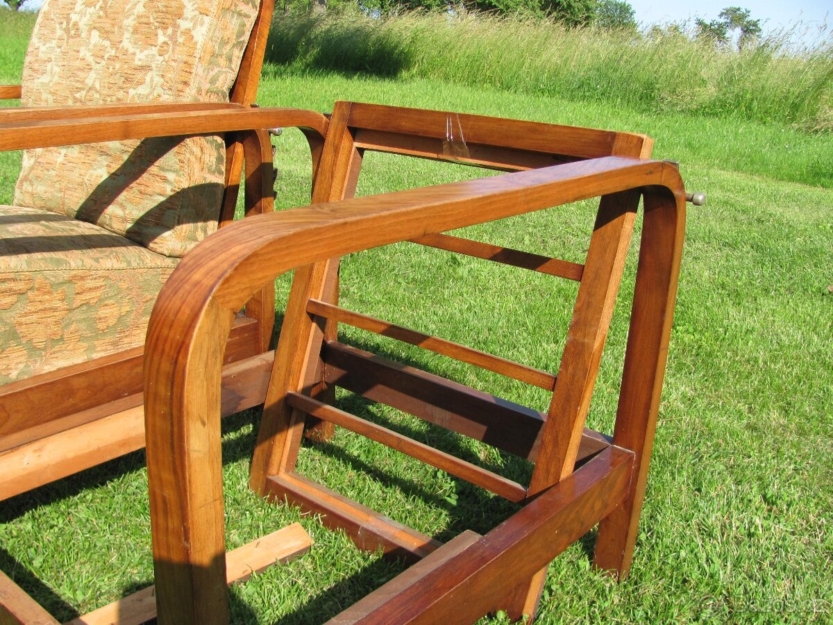 Polohovací křeslo Art Deco / 2ks / Halabala ? - 13