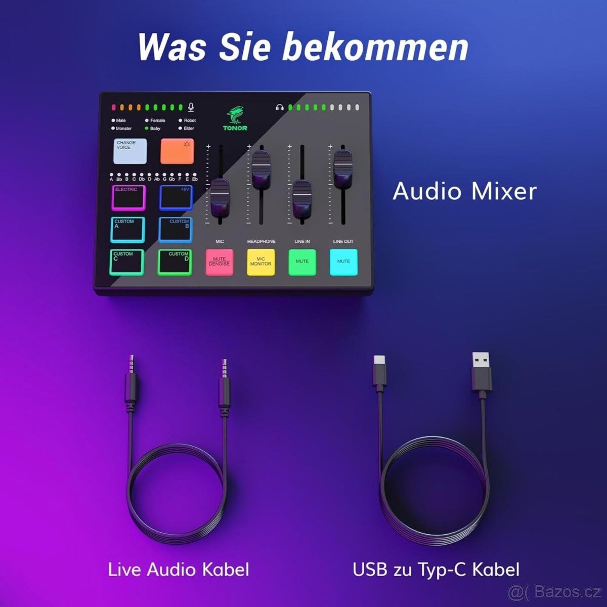 TONOR TX310, RGB audio mixér - 13