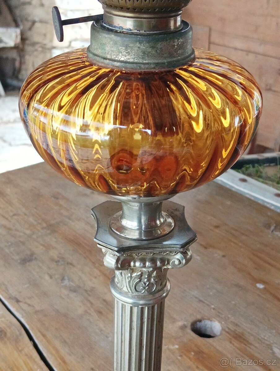 EMPÍROVÁ PETROLEJOVÁ LAMPA FRANCIE 19. STOLETÍ - 13