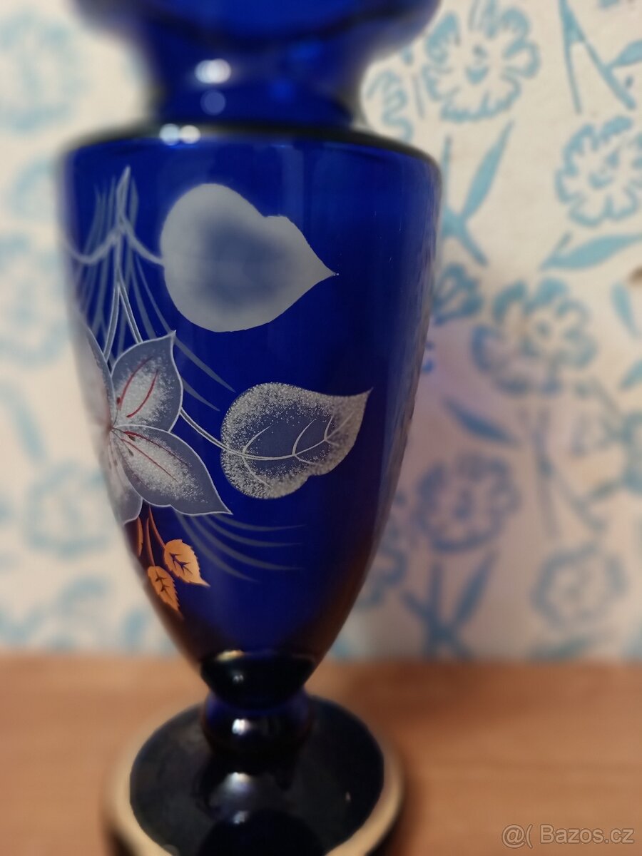 Modrá skleněná váza - 13