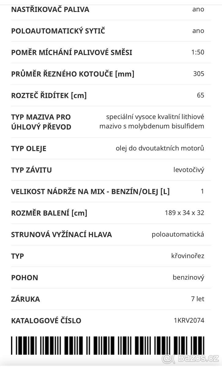 Prodám křovinořez Oleo-Mac BC 530T - 13