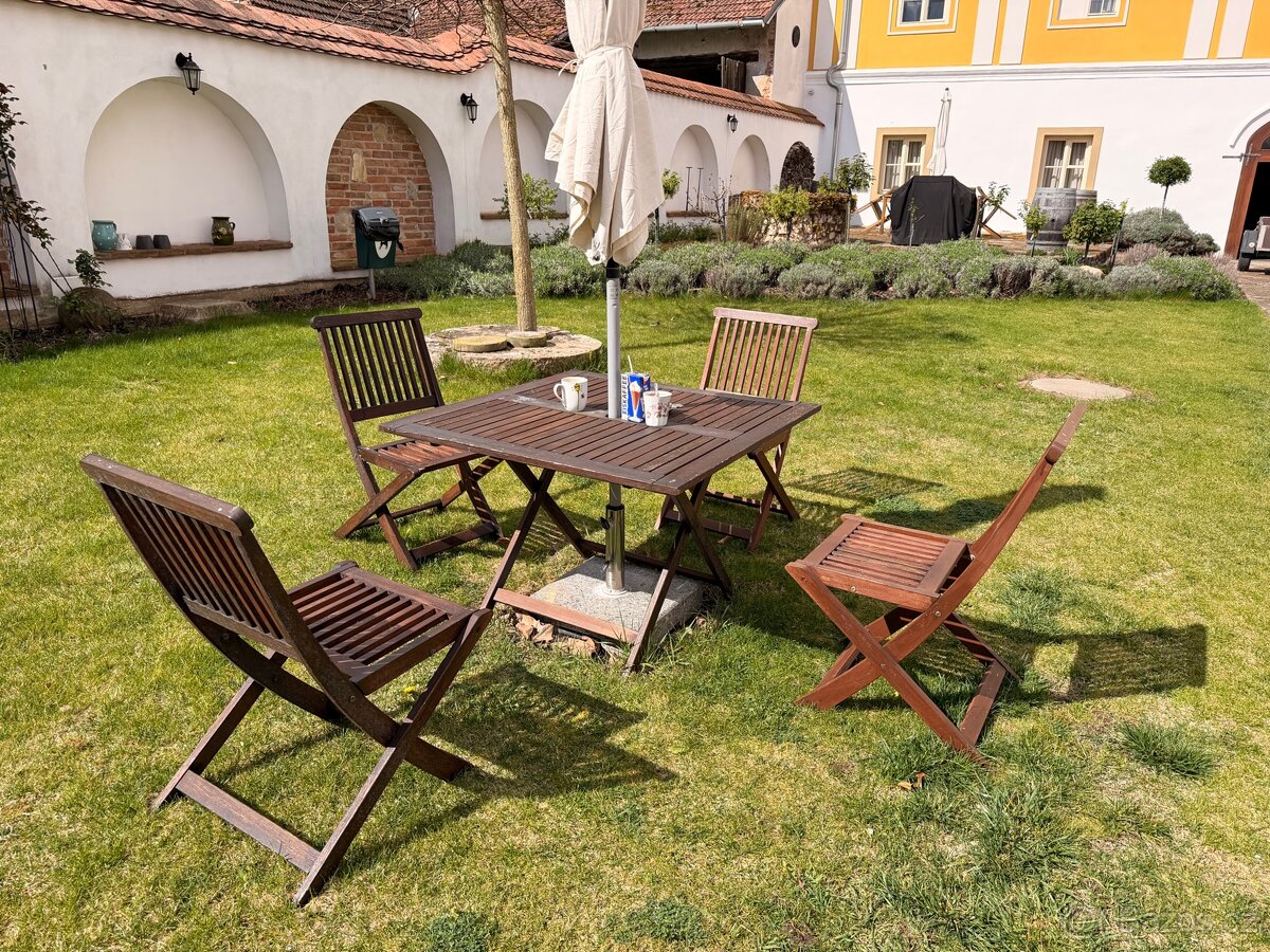 Stůl a židle teak - 13