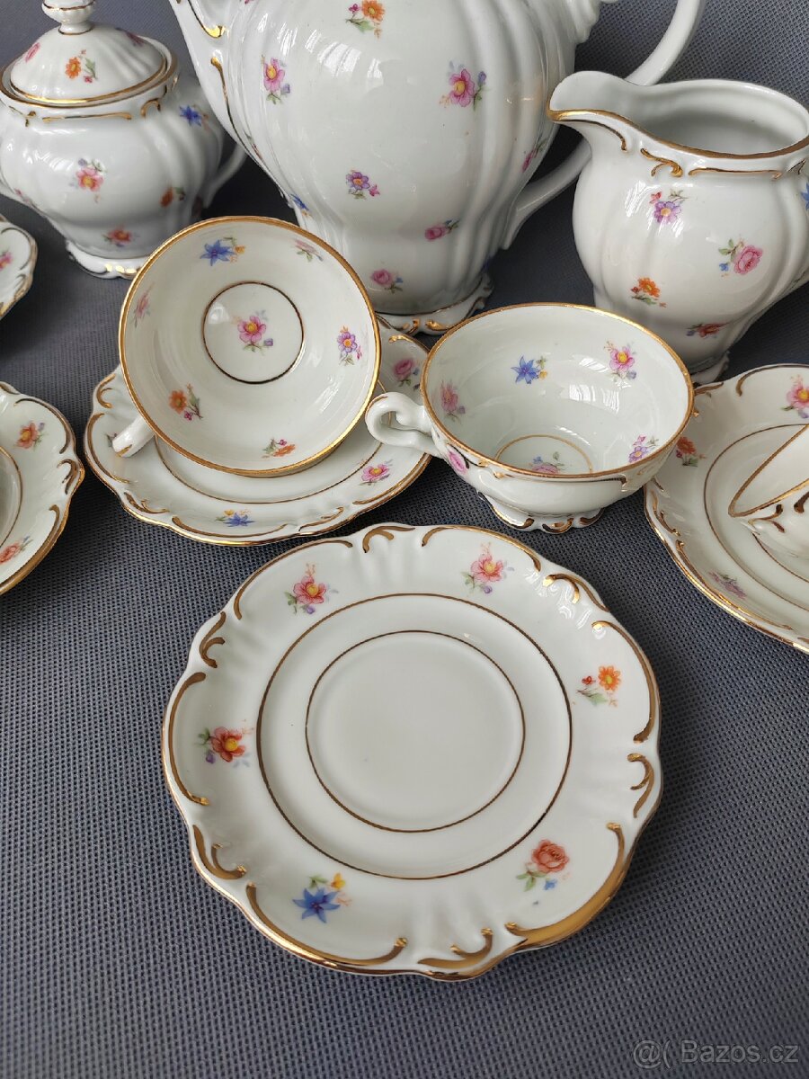 Úžasná porcelánová mokka souprava Otto Hädrich Witwe (OHW) - 13