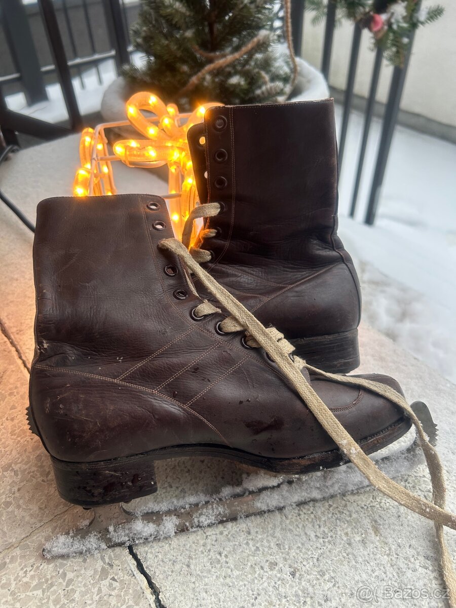 Historické brusle Alpina s čepelemi Sheffield, - 13